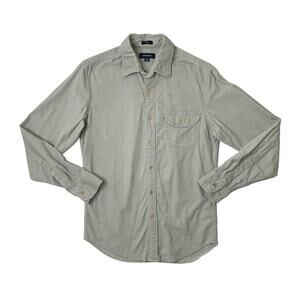 J Crew Shirt Mens S Small Slim Fit Ash Grey Corduroy Long Sleeve Stretch Cotton